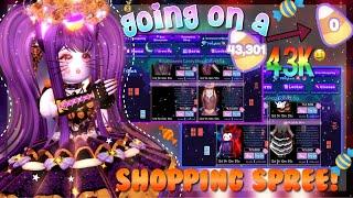 GOING ON A 43K CANDY HALLOWEEN SHOPPING SPREE!! (Roblox, Royale High)