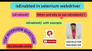 isEnabled in selenium webdriver | isenabled in selenium | isenabled method in selenium webdriver