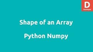 Python Numpy Shape of Array