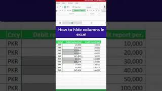 Easy Ways to Hide Columns #excellearning #youtubeshorts #ytshorts