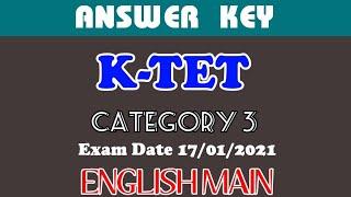 K-TET Answer Key English Main Category 3 ||December 2020| Exam date 17/01/2021 | Category 3