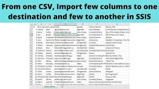 26 From one CSV, Import few columns to one destination and few to another in SSIS