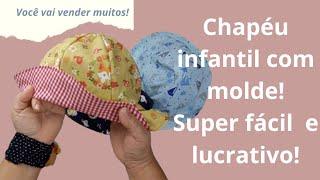 Chapéu infantil com molde! Super fácil e lucrativo  você vai vender muitos 