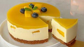 This No-Oven Mango Mousse Cake Is About to Blow Your Mind-Melt in your mouth!