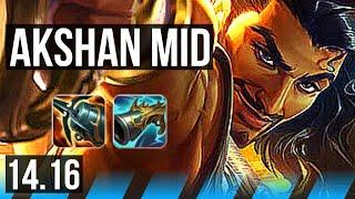 AKSHAN vs AHRI (MID) | 12/0/0, 72% winrate, 7 solo kills, Legendary | EUW Diamond | 14.16