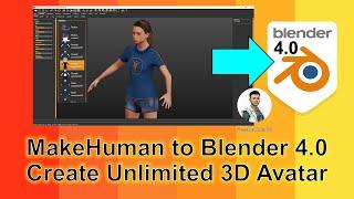 MakeHuman to Blender 4.0 - Pipeline Tutorial - 3D Avatar Creation - Facial Rig included