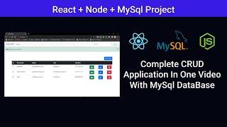 CRUD Application With ReactJs , NodeJs , ExpressJs,  MySql DataBase In One Video #mysql #react