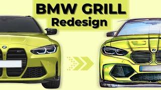 BMW M4 (2021) with new GRILL | Redesign drawing