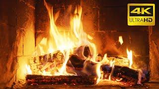  FIREPLACE (10 HOURS) Ultra HD 4K - Relaxing Fire Burning Video & Crackling Fireplace Sounds