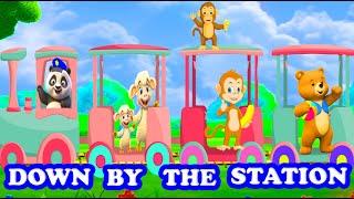 Down by the Station | Kids & Nursery Rhymes | Sing along Song | Animated