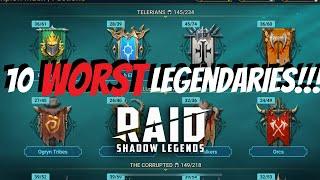 10 WORST Legendaries in Raid: Shadow Legends!