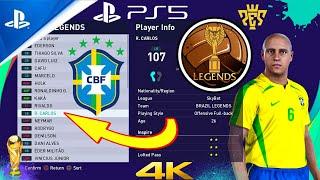  PES 2021 - Option File - PS4 / PS5 Classic & Legends - BRAZIL FULL PACK - 100% Real Faces ! 