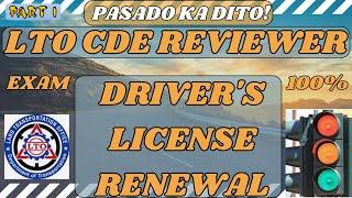 LTO C.D.E EXAM REVIEWER 2024 TAGALOG FOR DRIVER'S LICENSE RENEWAL PART 1