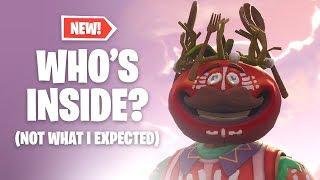 Who's Inside UPDATED TOMATO HEAD CROWN Skin?! Fortnite Battle Royale