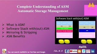 What is ASM & Oracle ASM Basic Understanding  || Oracle ASM Advantages - Mirroring & Stripping
