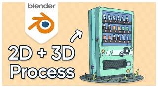 My Blender 2D/3D Process with Grease Pencil