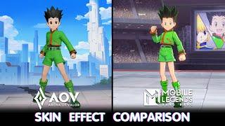 Gon Freecss (AOV) VS Gon Freecss (MLBB) : Skin Effect Comparison | Hunter X Hunter Collab