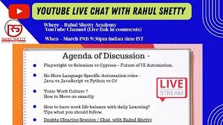 LIVE QA Chat Session  with  Rahul Shetty