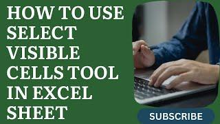 How To Use Select Visible Cells Tool In Excel Sheet