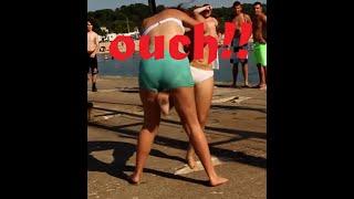 BIKINI GIRL FIGHT AT BEACH - SUPER KICK IN THE PUSSY