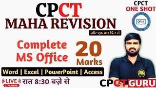 CPCT Maha Revision - MS Office (Word & Excel) | CPCT 1 Shot - Concepts + PYQs | CPCT 2024