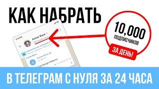 Как набрать 10,000 Подписчиков в ТЕЛЕГРАМ с НУЛЯ за 24 ЧАСА