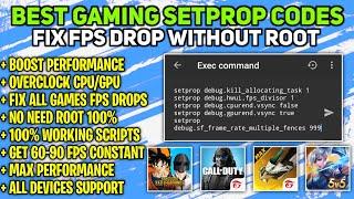 Best Gaming Setprop Codes No Root | Fix FPS Drop & Performance Without Root