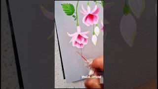 Fuchsia Flowe onestroke painting #art #paintingeasy #wocol #paintingtechniques #onestrokepainting