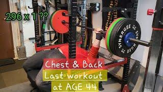 BDB2.0 Chest & Back.  My last workout at age 44, setting a benchpress PR?  #chestday #backday #pr