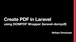 Create PDF in Laravel using DOMPDF Wrapper (laravel-dompdf)