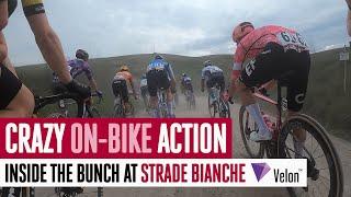 POV: THRILLING action on gravel from Strade Bianche 2025