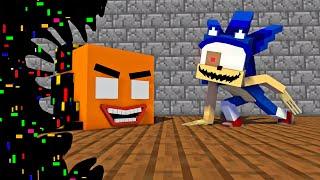 Eyx Sonic VS Corrupted Annoying Orange FNF "SLICED" - Sonic and Tails dancing | Minecraft Animation