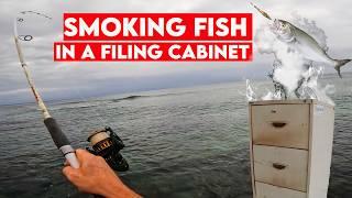 CATCH, CLEAN, COOK in a filing cabinet (COLD SMOKE)