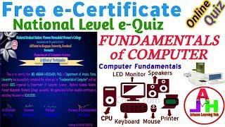 Computer Quiz | Online Quiz on Fundamentals of Computer | Online Quiz Certificate