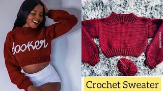 How To Crochet A Sweater With Letters / Surface Slip Stitch Embroidery Sweater