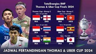 Jadwal Thomas & Uber Cup 2024. Indonesia Main Mulai Sabtu, 27 April 2024 Live #thomasubercup2024