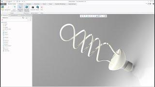 Creo Tutorial , fluorescent  Spiral lamp,