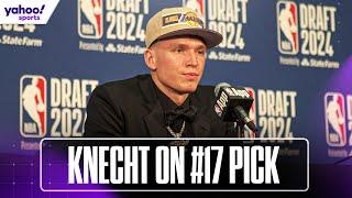 DALTON KNECHT speaks after being selected No. 17 by LAKERS | 2024 NBA Draft | Yahoo Sports