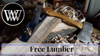 How to Get Free Lumber - Riven Wood With Basic Hand Tools // Woodworking