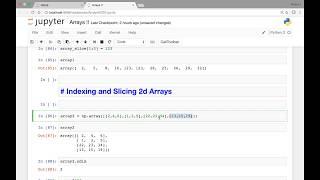 Array   Indexing and slicing 2d arrays