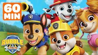 PAW Patrol Pups Visit Rubble in Builder Cove! w/ Chase & Skye | 1 Hour Compilation | Rubble & Crew