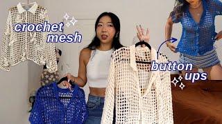 crocheting the perf mesh button up (with written pattern)