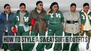 How to style a Sweatsuit 6 ways. #fashiontrends #fashion #style #plussizefashion