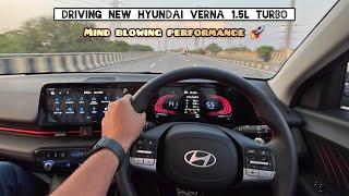 Enjoying 160PS Power  of the New Hyundai Verna 1.5L Turbo Petrol 2023  (Driving in Sports Mode)