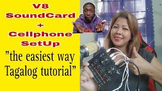 V8 SoundCard + Cellphone Setup the easiest & fast way - Tagalog Tutorial #livestream #live