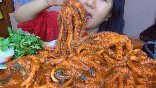 Spicy Octopus Curry With Rice Mukbang || Eating ashow