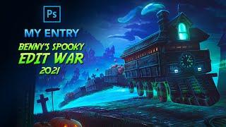 My entry into Benny's Spooky EDIT WAR 2021 - Photoshop Speed Art!