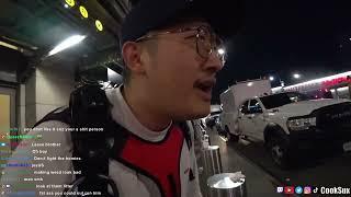 Strangers threaten streamer and throws trash at him | Cooksux