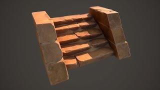 Stylized Sandstone Stairs - Game Ready Model/ Timelapse Modeling Tutorial