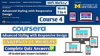 Advanced Styling with Responsive Design | Coursera | Web Design for Everybody | Course 4 Answers